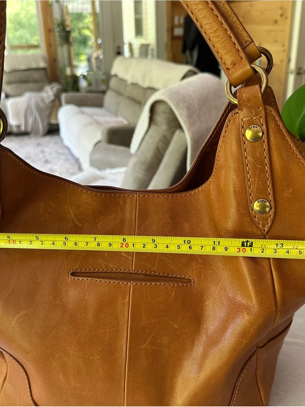 Frye Cognac Leather Hobo Shoulder Bag